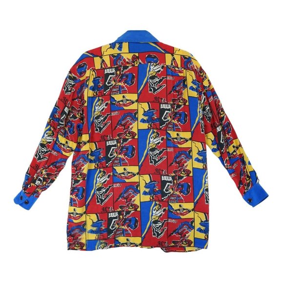 SANDRA‎ ROTH CIAOSPORT Blouse Shirt 100% Silk Vtg Colorblock Sz 6 - Picture 2 of 7